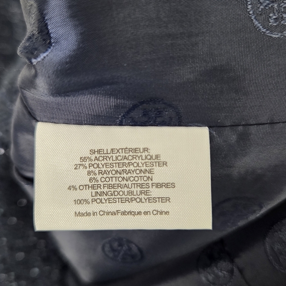Tory Burch Jackson Shimmer Sheath Navy Dress Size 10 Style 51121437 - Picture 7 of 12